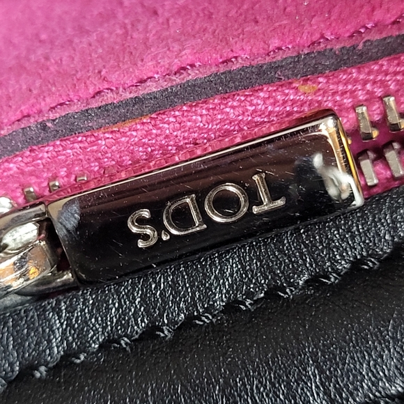 TODS Wave Gommini Black Leather Satchel - Picture 13 of 16